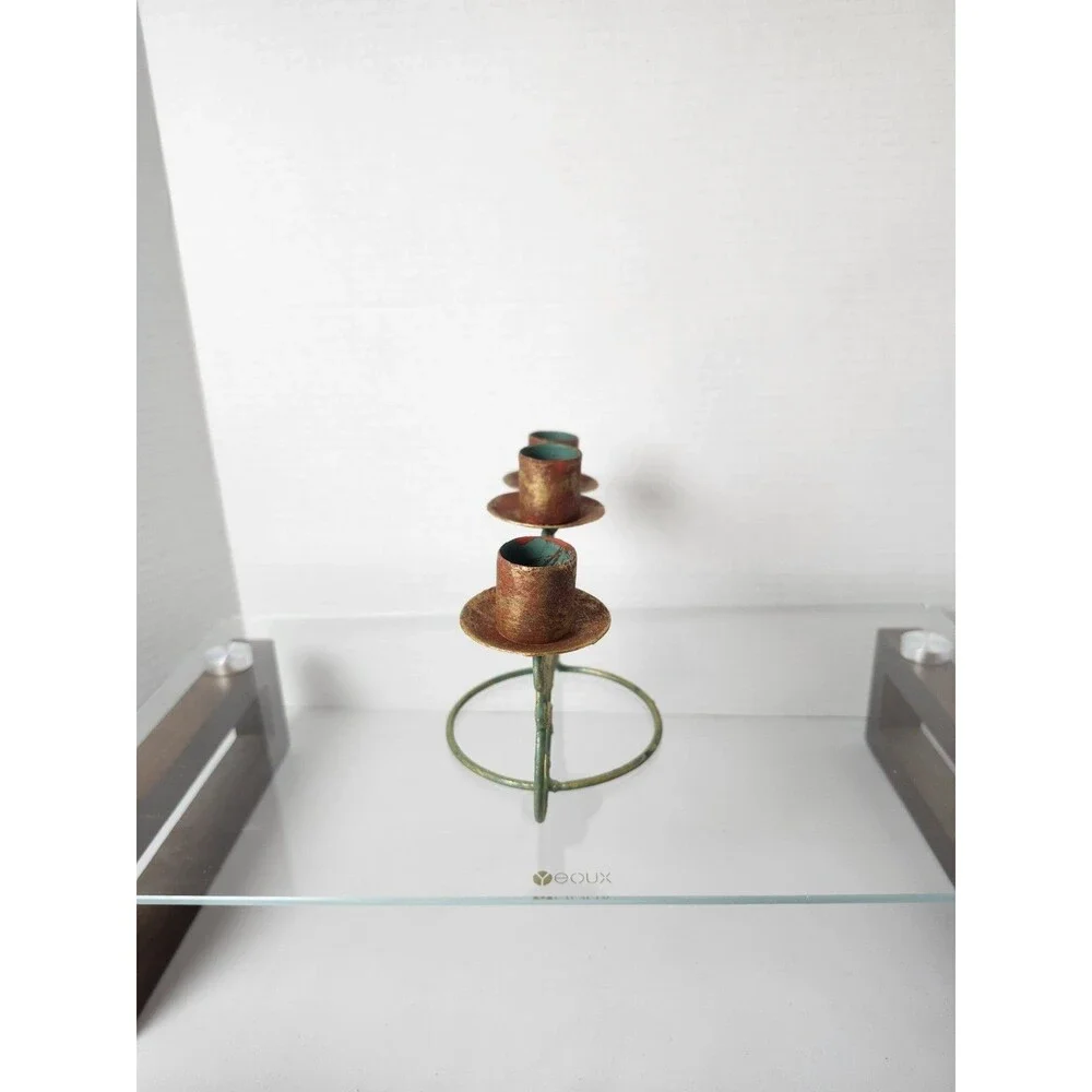 Husna Imports 3 Tier Wrought Iron Candelabra